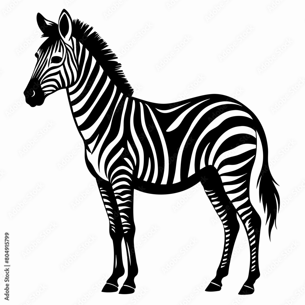 zebra vector art illustration flat style (20)