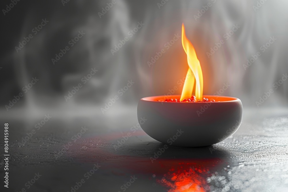 A large flaming bonfire is blazing and burning with its enormous energy, causing more smoke effects all around. A large flaming bonfire is blazing and burning with its enormous energy, causing more smoke effects all around.
