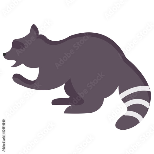 raccoon flat vector icon