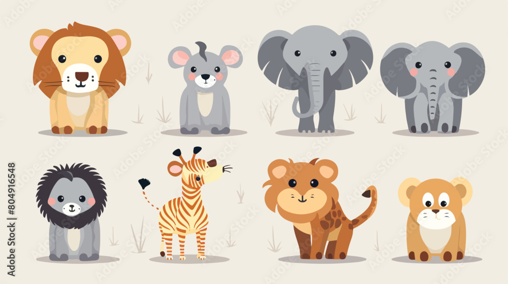 cute wild animals elephant monkey giraffe Safari jung