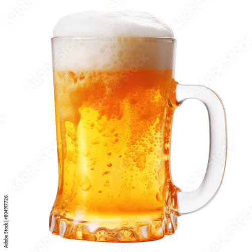 Mug of beer isolated on transparent background Remove png, Clipping Path, pen tool