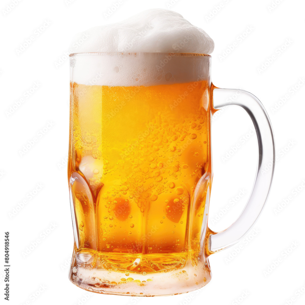 Mug of beer isolated on transparent background Remove png, Clipping Path, pen tool
