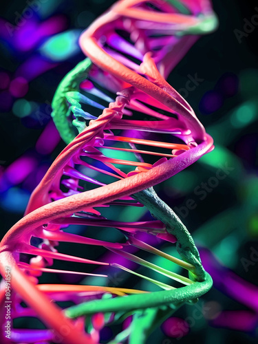 DNA structure close up style illustration for science design