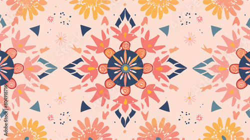 daysi pattern design over pink Vector illustration. Vector