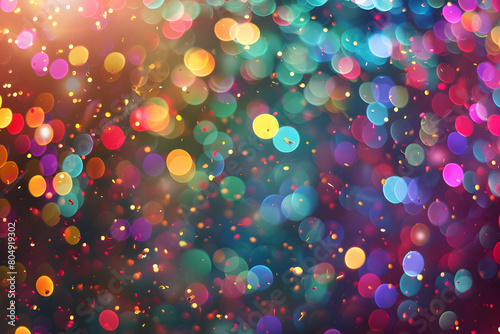 bright abstract festive background, confetti, fireworks