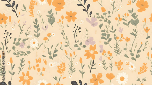 simple soft yellow light floral leaf background wallpaper pattern