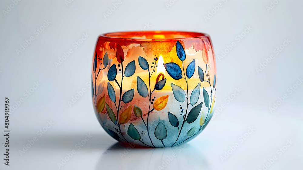 Mother's Day Watercolor Candle Holder: Capturing Intricate Designs in 3D Flat Icon Mother's Day Watercolor Candle Holder: Capturing Intricate Designs in 3D Flat Icon