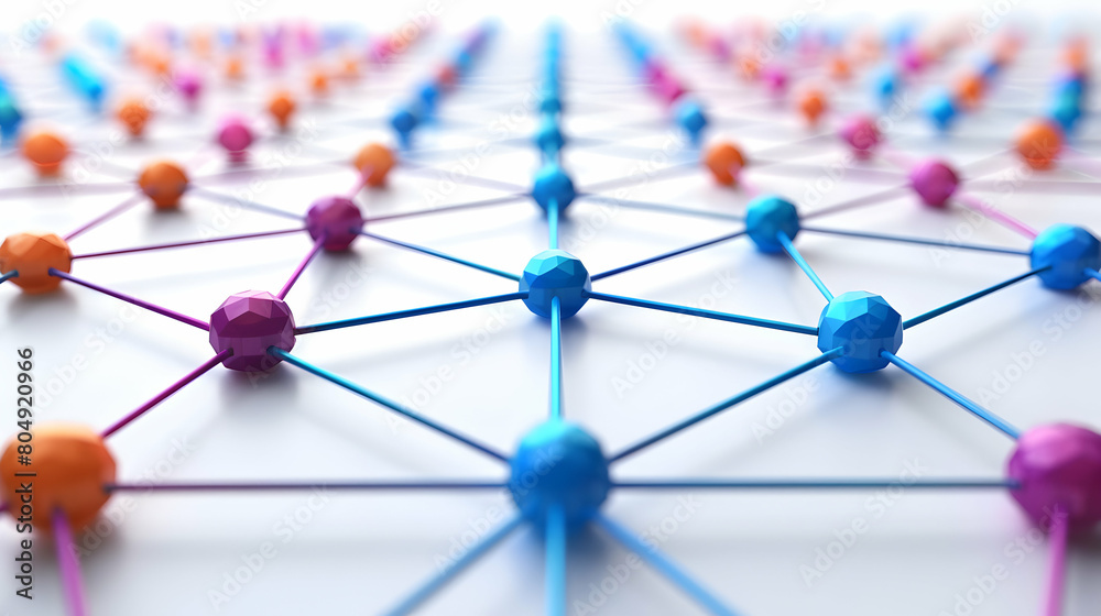 3D Flat Icon representing the Digital Nexus: A Grid Symbolizing Business Connections and Data Flow in the Abstract Theme of Business Innovation, Isolated on White Background 3D Flat Icon representing the Digital Nexus: A Grid Symbolizing Business Connections and Data Flow in the Abstract Theme of Business Innovation, Isolated on White Background