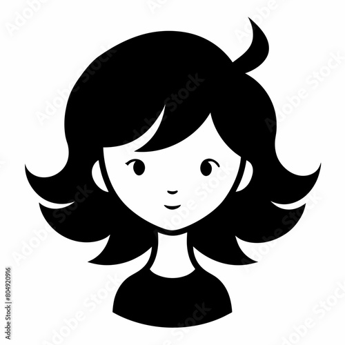 Beauty hear style girl face silhouette vector illustration isolated on a white background.
Beauty girl face logo icon vector.
