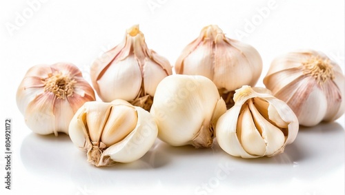 Peeled Garlic Cloves Isolated on White