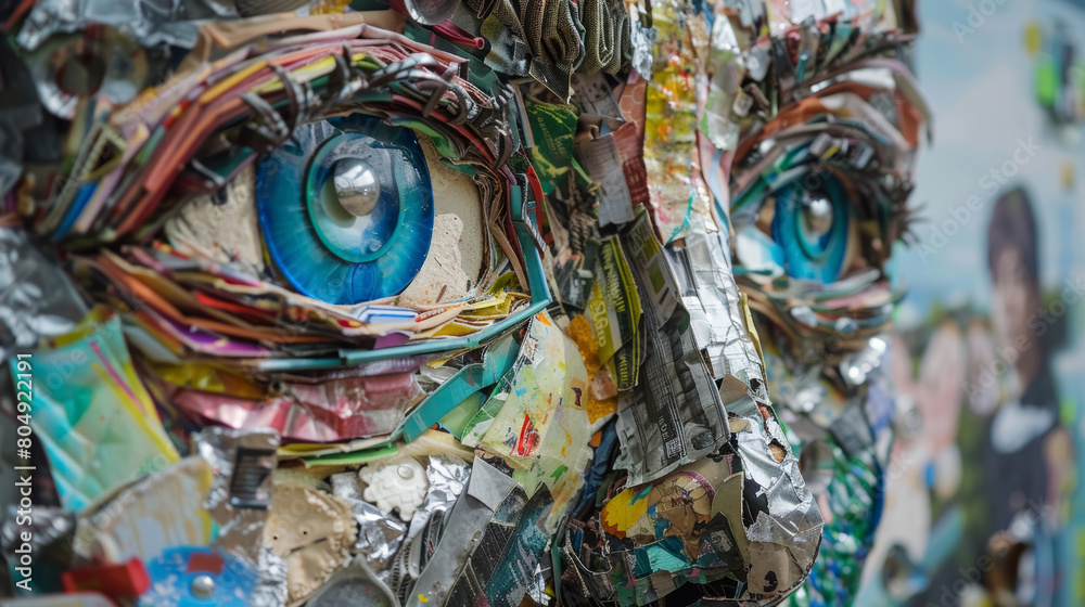 Fototapeta premium Creative Recycled Art Projects in Vibrant Colors.