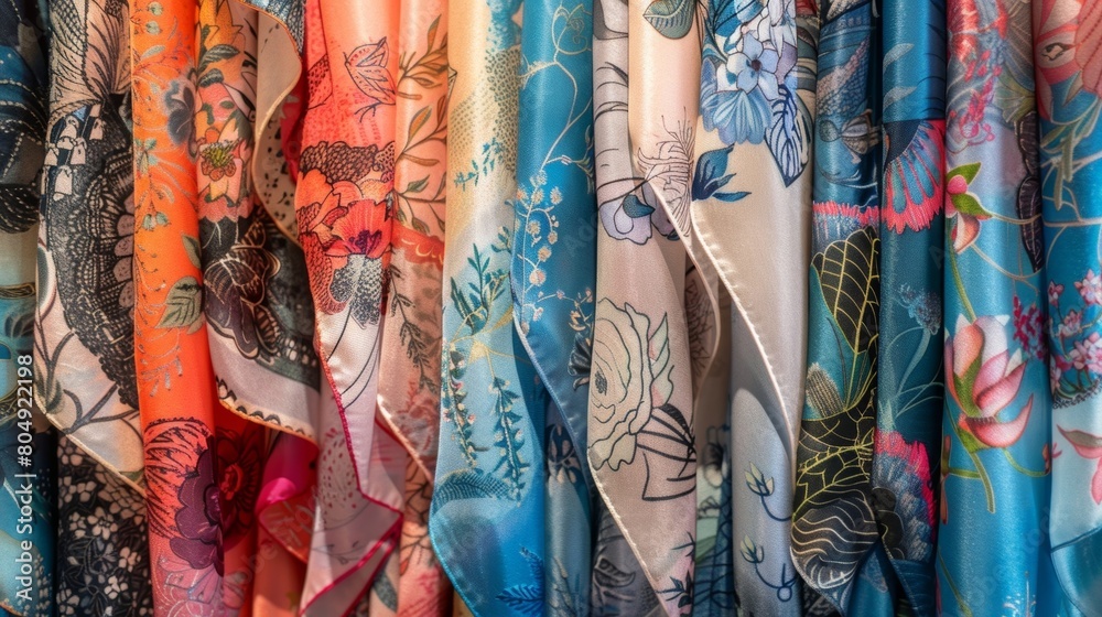 As if plucked from a dream these silk scarves add a touch of fantasy to the collections display. As if plucked from a dream these silk scarves add a touch of fantasy to the collections display.