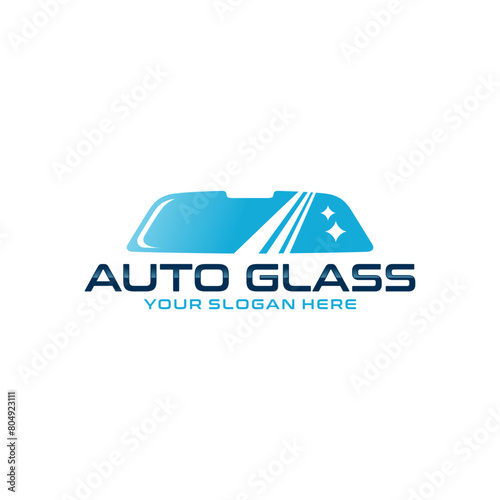 auto glass logo design template. illustration