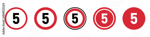 5Mph speed limit vector signs set