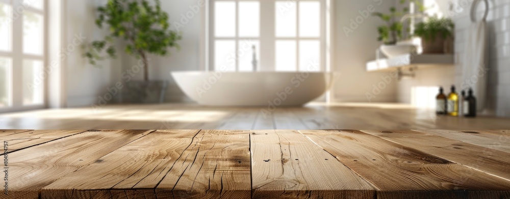 Empty marble top table with blurred bathroom interior Background. for product display montage Empty marble top table with blurred bathroom interior Background. for product display montage