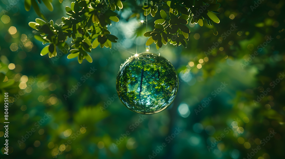 Forest Reflection: A Droplet Reflecting a Dense Forest Urging Reforestation in Close-Up Water Drop Forest Reflection: A Droplet Reflecting a Dense Forest Urging Reforestation in Close-Up Water Drop