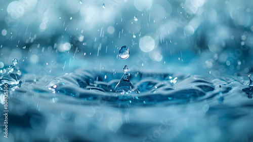 Glacier Glimpse: Capturing the Essence of a Melting Glacier and Its Climate Impact - Close-up Water Drop Theme