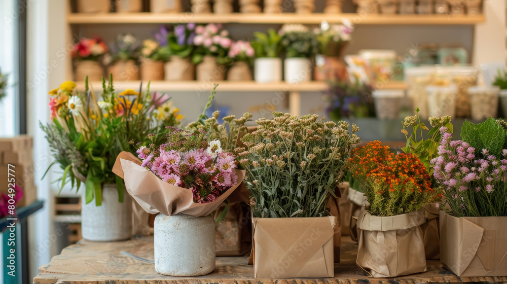 Eco-Friendly Packaged Flowers in Store Eco-Friendly Packaged Flowers in Store
