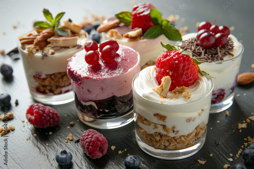 Healthy Yogurt-Based Desserts, Decadent Display. Healthy Yogurt-Based Desserts, Decadent Display.