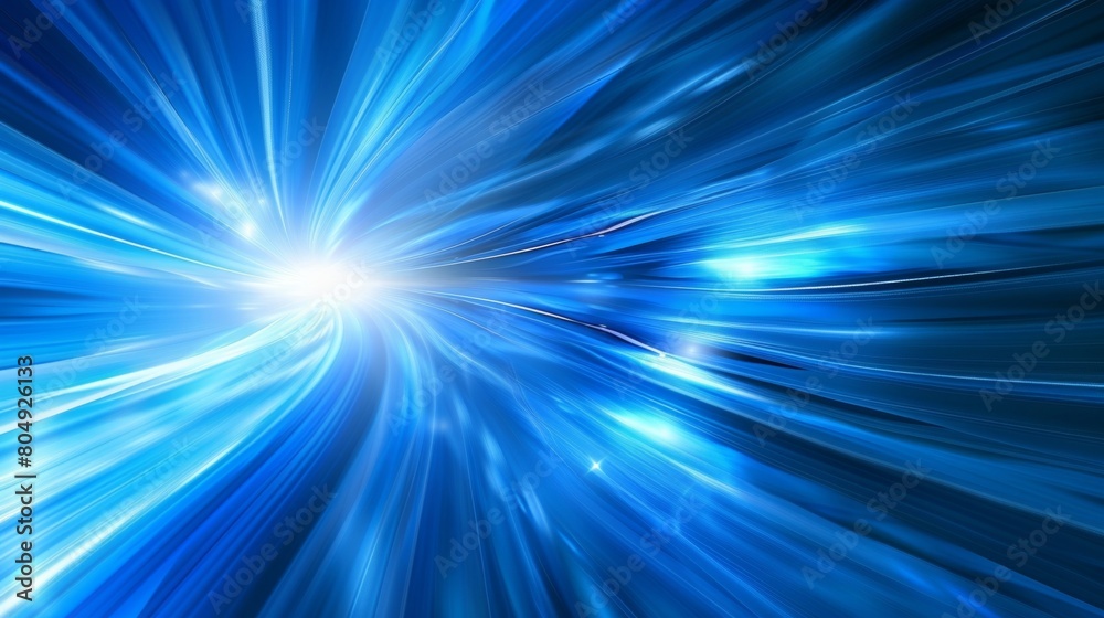 Abstract blue light speed background with rays of light and blurred effect for design, technology concept in the style of technology.
