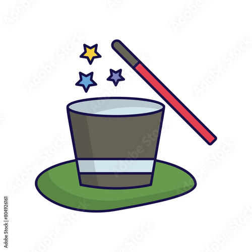 magic hat icon with white background vector stock illustration