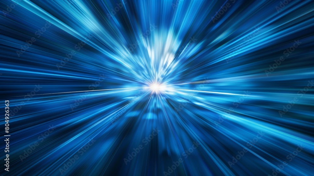 Abstract blue light speed background with rays of light and blurred effect for design, technology concept in the style of technology. Abstract blue light speed background with rays of light and blurred effect for design, technology concept in the style of technology.