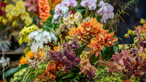 Vibrant Display of Exotic and Rare Flowers