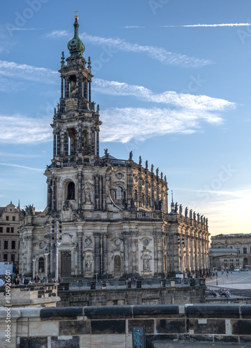  Kathedrale Sanctissimae Trinitatis,Dresden Germany.View of the cathedral in the old town of Dresden