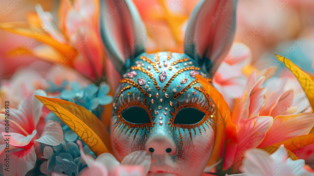 Whimsical Hand-Painted Watercolor Easter Masks in Festive Colors