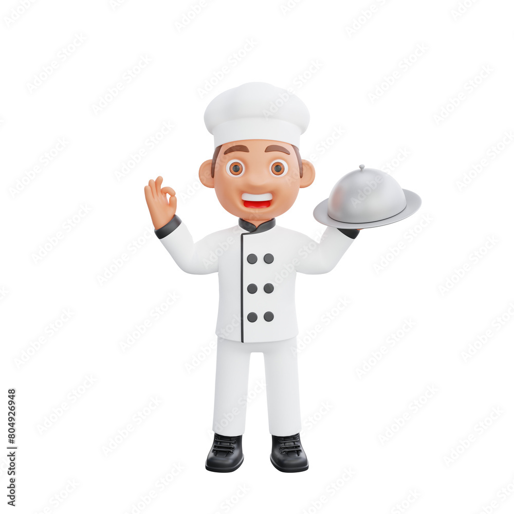 3D illustration of a chef cartoon character design 3D illustration of a chef cartoon character design