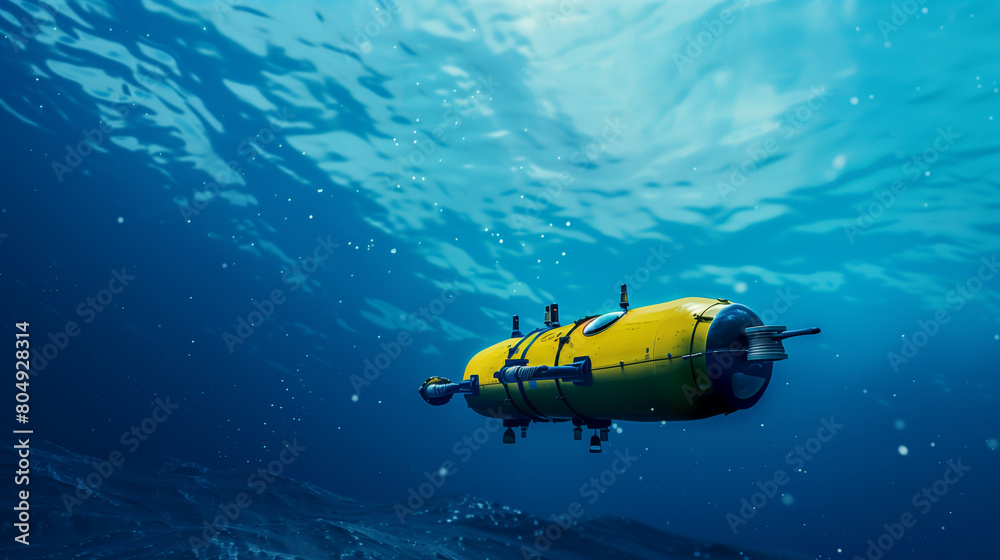 Autonomous underwater vehicles (AUVs) exploring the depths of the ocean. Autonomous underwater vehicles (AUVs) exploring the depths of the ocean.