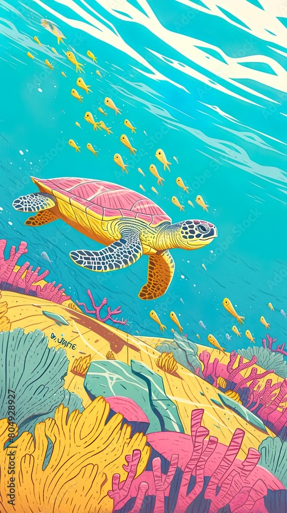Fototapeta premium Gentle Sea Turtle