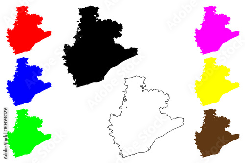 Province of Barcelona  Kingdom of Spain  Autonomous Community Catalonia  map vector illustration  scribble sketch Barcelona map