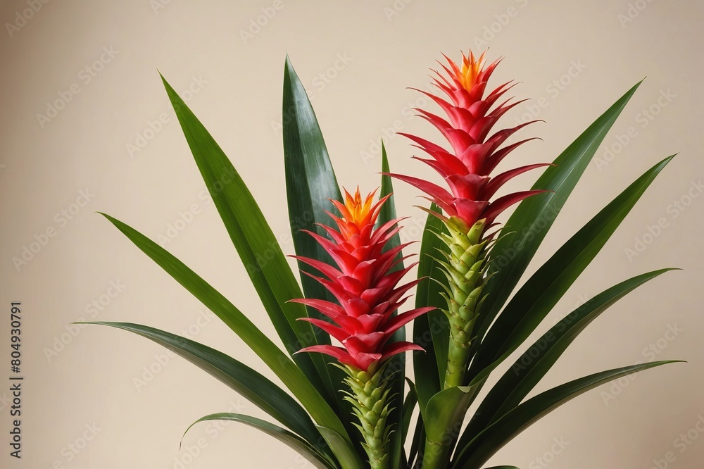 full framed beautiful Bromeliad flowers, copy space , studio shot full framed beautiful Bromeliad flowers, copy space , studio shot