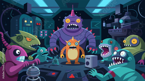 In one corner a room filled with animatronic monsters and creatures comes to life their mechanical roars filling the air..