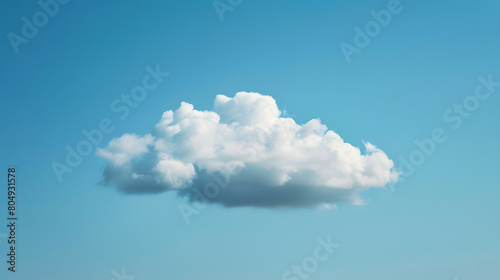 Cumulus cloud in a clear blue sky, weather concept.