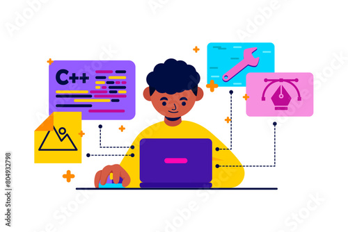 Flat Design Vocational Vector Illustration
