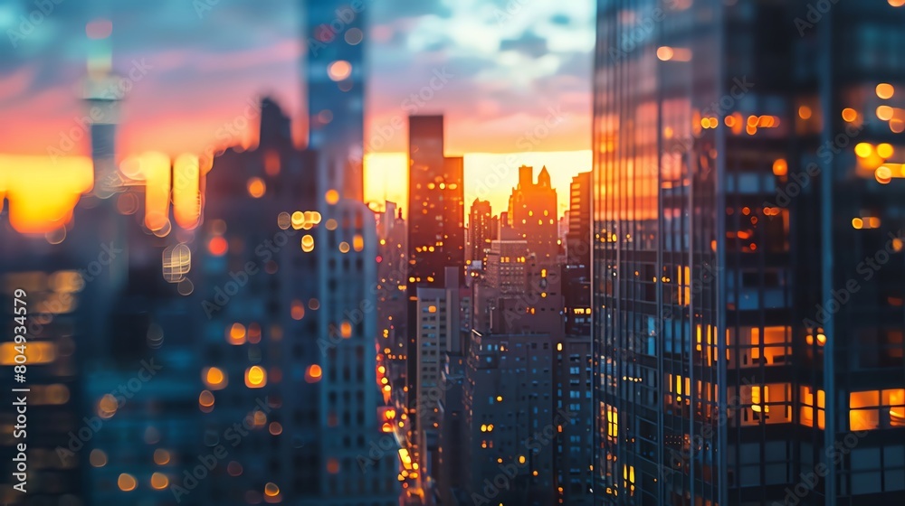Urban skyline at twilight, close-up on architectural details against a fading light Urban skyline at twilight, close-up on architectural details against a fading light