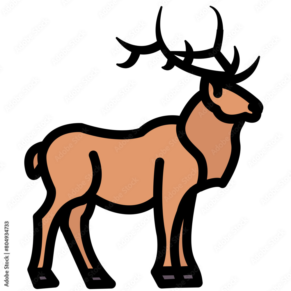 Obraz premium deer filled outline vector icon