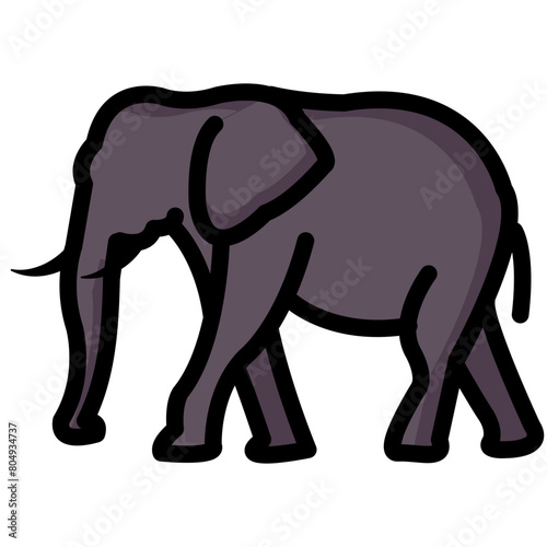elephant filled outline vector icon photo