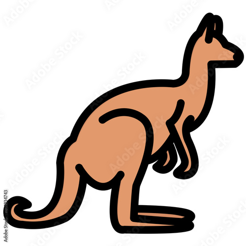 kangaroo filled outline vector icon