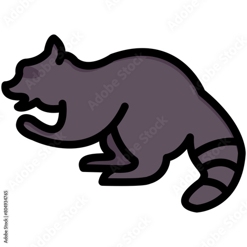 raccoon filled outline vector icon