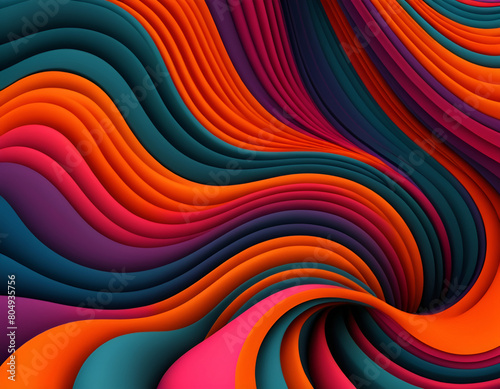 Colorful Dynamic Abstract Wave Background Illustration Vector Flat 2D