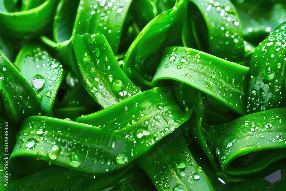 Fototapeta premium Green spinach tagliatelle pattern background