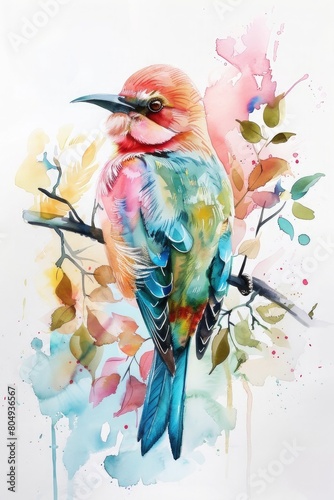 Birds  watercolor painting. vector illustration of animal collection. isolated. freedom concept artwork.