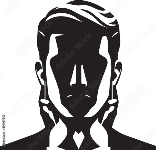 Business Man Black Vector Face Design