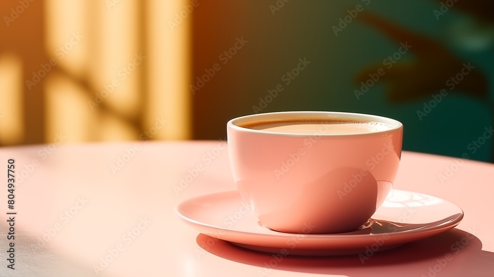 Fototapeta premium coffee cup in pastel light