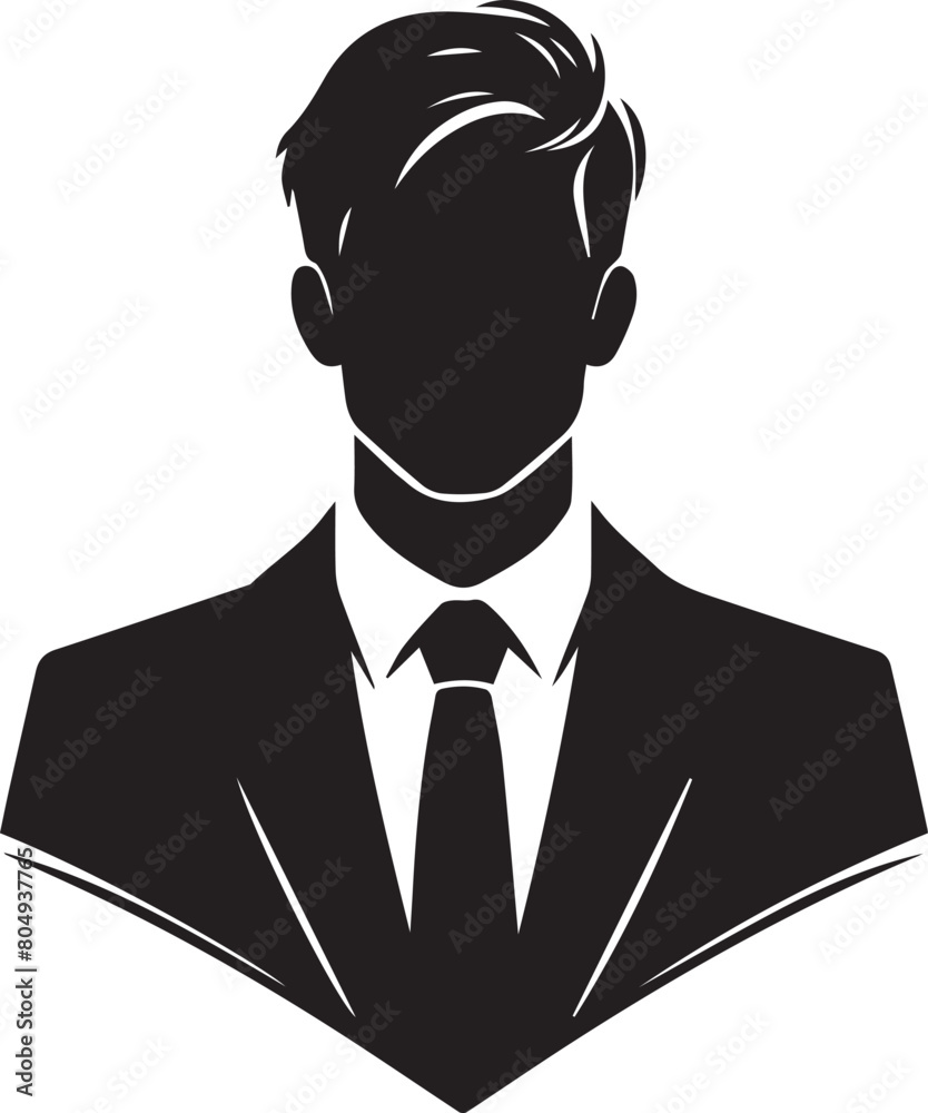 Business Man Black Vector Face Design Business Man Black Vector Face Design