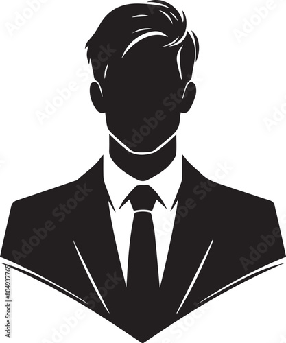 Business Man Black Vector Face Design
