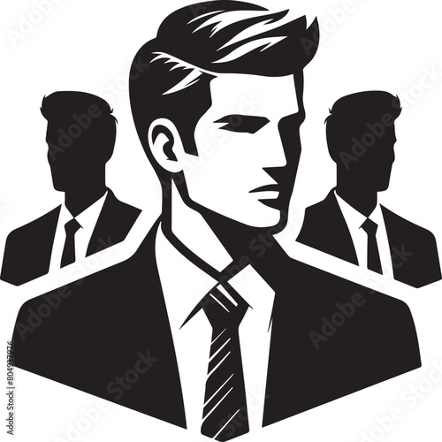 Business Man Black Vector Face Design